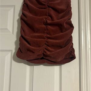Zara Red Bubble Mini Skirt Ruched Cocktail